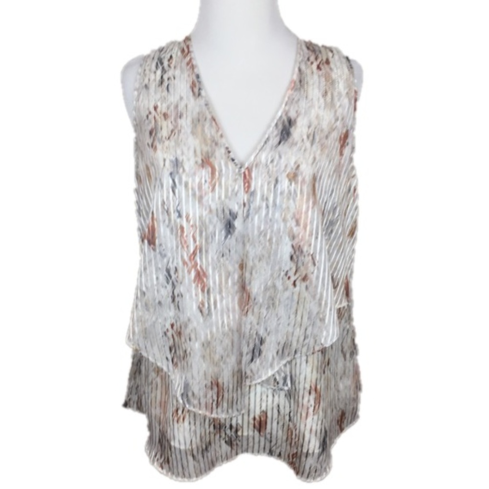 Whbm Printed Shadow Stripe Shell - image 2